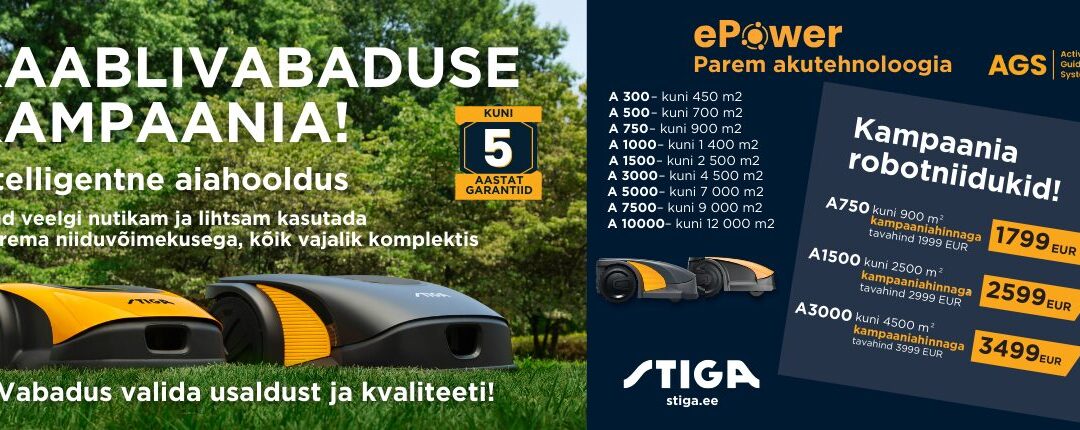 STIGA kaablivabade robotniidukite kampaania!